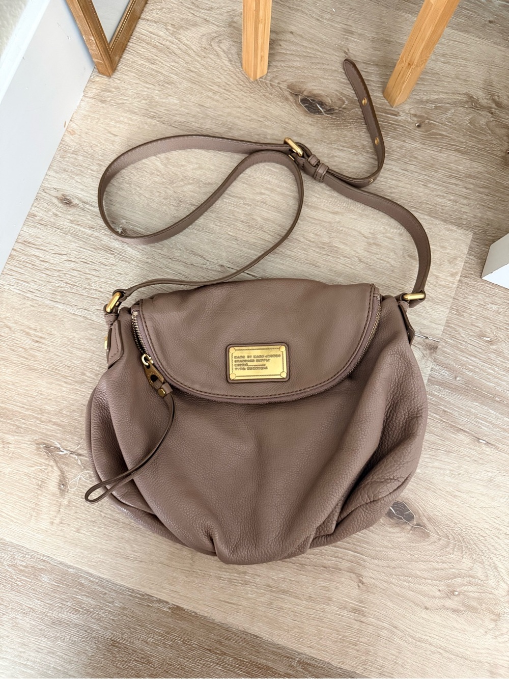 Marc by Marc Jacobs Pebbled Leather Shoulder Crossbody in Taupe